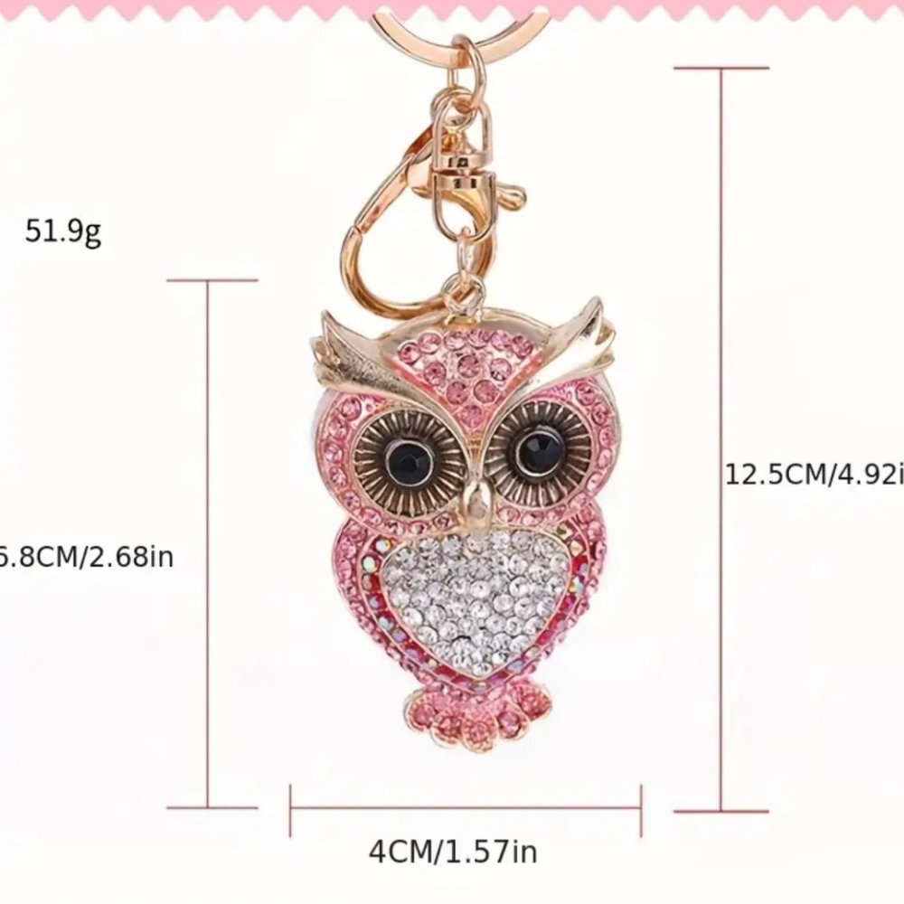 Owl Rhinestone Keychain/Charm - Picture 4 of 4